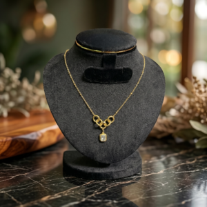 Elegant Anti-Tarnish chain with modern interlocking circle pendant