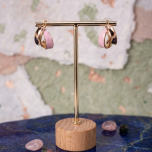 Pink Enamel Twist Hoop Earrings for Women