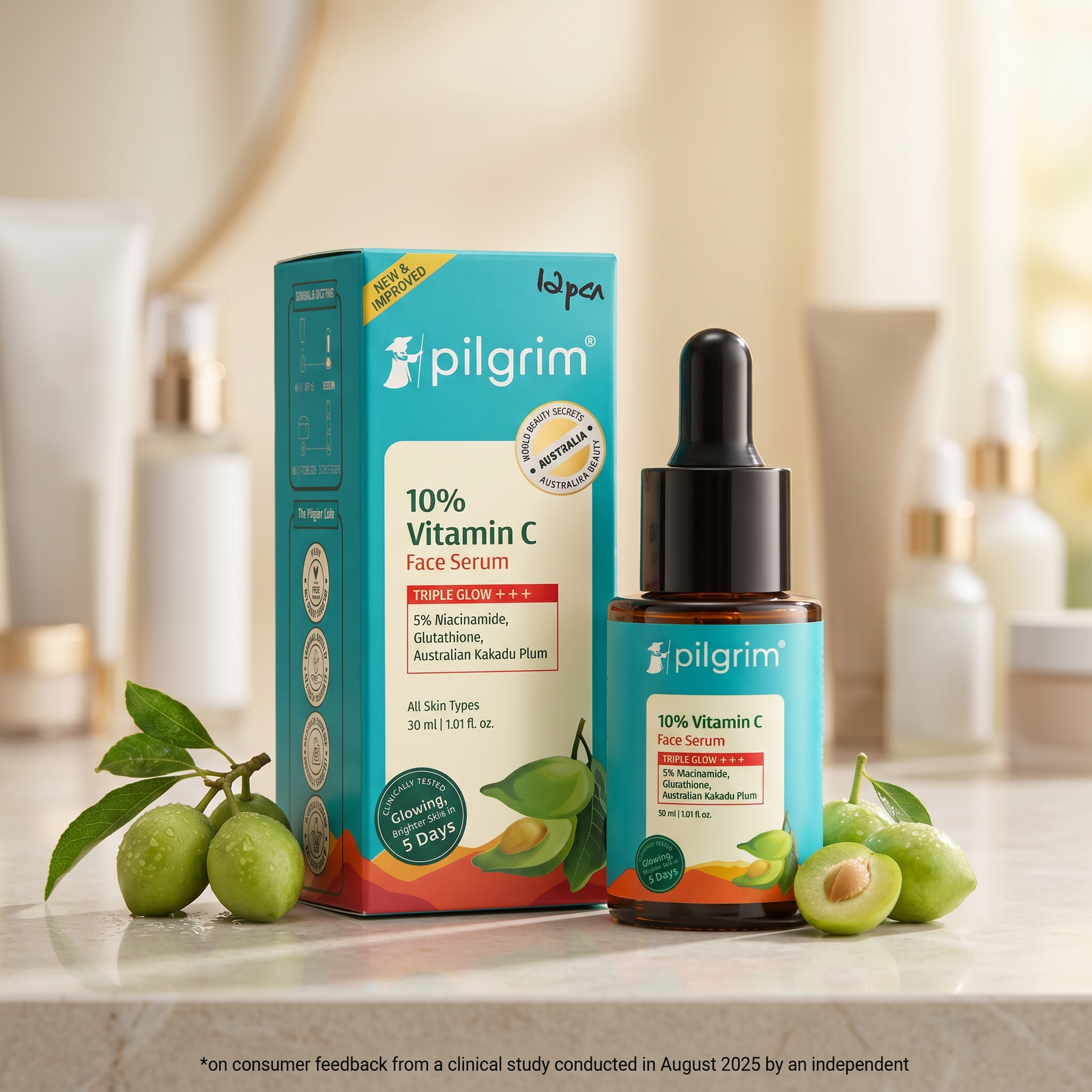 Piligrim 10% Vitamin C Face Serum For Triple Glow+++(30ml)