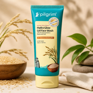 Pilgrim Korean Rice Water Hydra Glow Gel with 2% Niacinamide & Hyaluronic Acid Face Wash (100 ml)