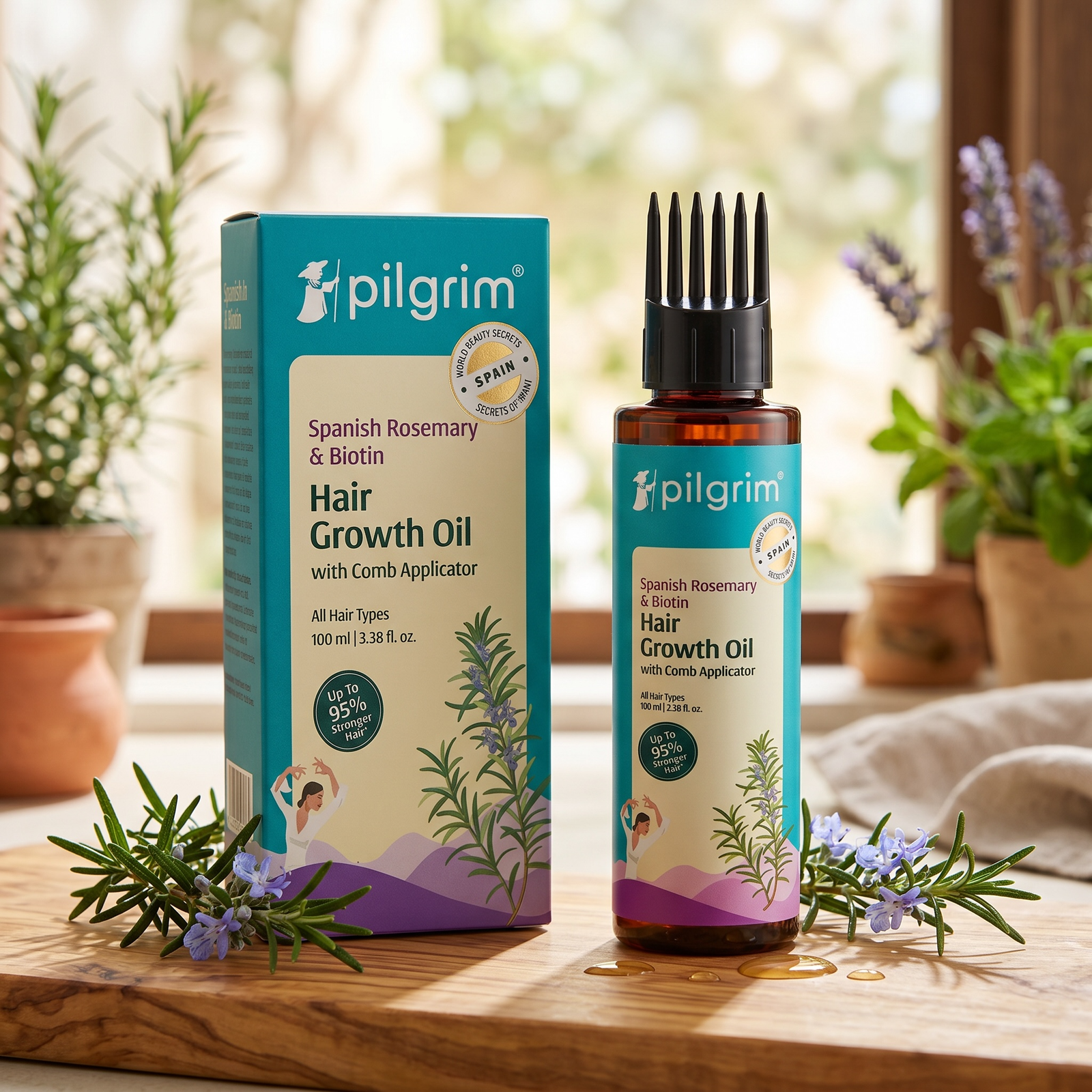 Piligrim Spanish Rosemary Anti-Hairfall Oil with Biotin & Triple-Oil Nourishment (100ml)